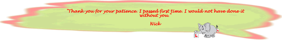 Testimonial from a former Bury St Edmunds pupil = Thank you for you patience; I passed first time; I would not have done this without you